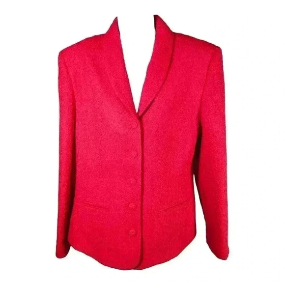 Brooks Brothers Wool Blazer Jacket Red Women's 14 Made in USA - Picture 2 of 4